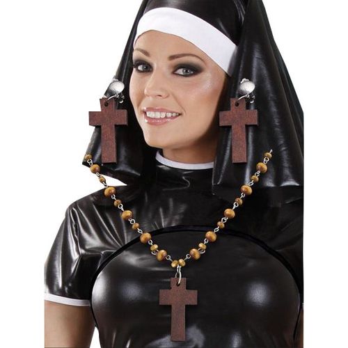 Kit Collier Et Boucles D'oreilles Religieuse Femme