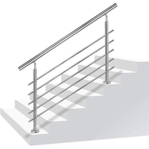 Rampe d'escalier en acier inoxydable - YUENFONG - 120 cm - balustrade - balcon - 5 traverses
