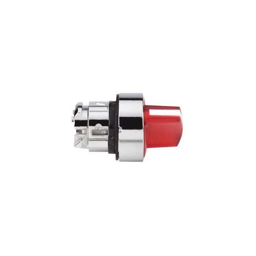 Tête de sélecteur diamètre 22 avec 2 garnitures métal long manche rouge fixe