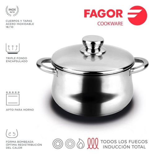 Pot + Couvercle Silverinox Inox Ø20cm Inox 18/10 Fagor