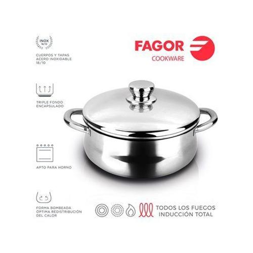 Casserole Inox Silverinox + Couvercle Inox 18/10 Fagor Ø20x9cm