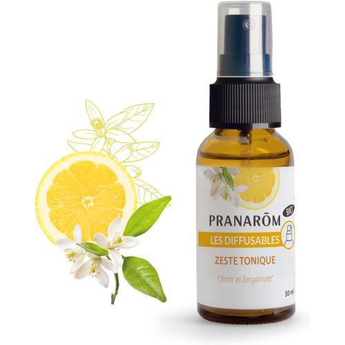 Citron Citron Pranarôm Parfum Spray Huiles Essentielles Zeste Tonique Bio, Citron et Bergamote, 30 ml