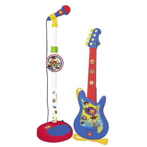 Disney Toy Story Ensembles Guitare 4 Cordes Et Microphone - Fonctione Avec 4 Piles 1.5v -Type Aa-R6-