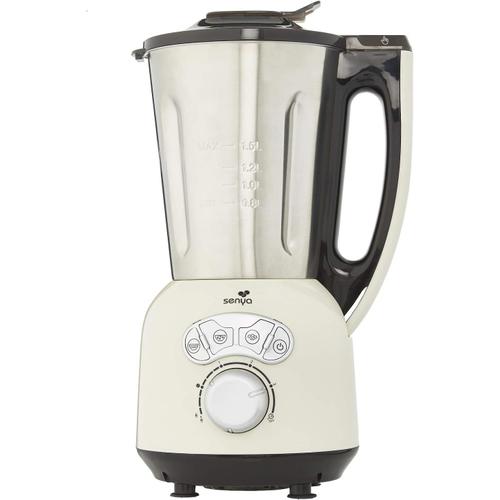 Crème Blender Chauffant Crème INOX Cook & Ice V3, Mixeur Soupe Veloutée/Moulinée, Cuisson Vapeur, Glace Pilée Smoothies, 1, 5L,