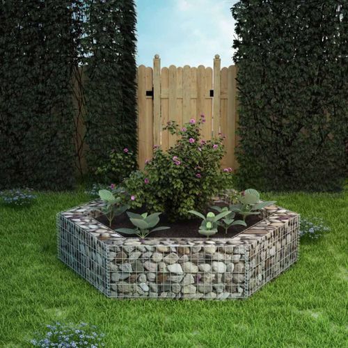 Vidaxl Lit Surélevé À Gabion Hexagonale 200x173x40 Cm