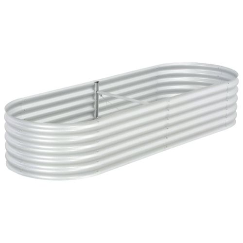 Vidaxl Lit Surélevé De Jardin 240x80x44 Cm Acier Galvanisé Argenté
