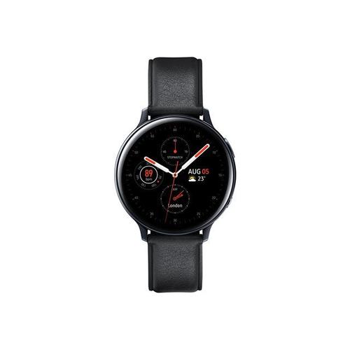 Samsung Galaxy Watch Active 2 - 44 Mm - Acier Inoxydable Noir - Montre Connectée Avec Bracelet - Cuir - Noir - Affichage 1.4" - 4 Go - Wi-Fi, Nfc, Bluetooth - 42 G