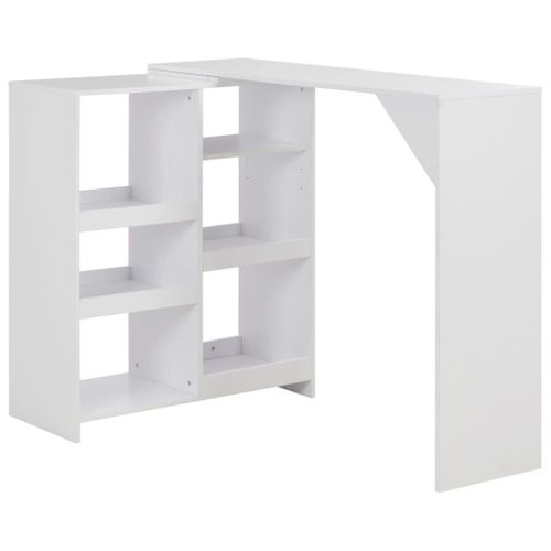 Table De Bar Avec Tablette Amovible Blanc 138 X 40 X 120 Cm