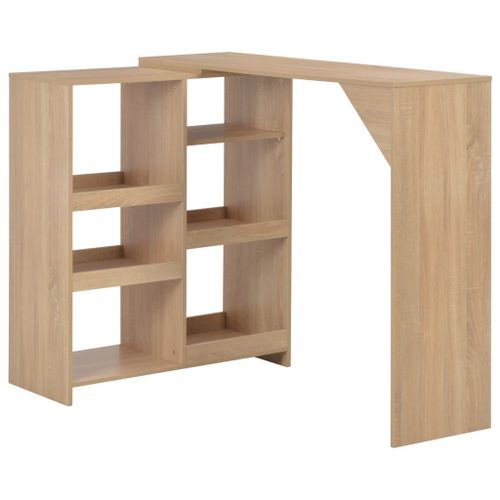 Table De Bar Avec Tablette Amovible Chêne 138 X 40 X 120 Cm