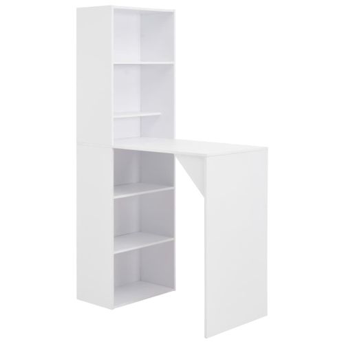 Table De Bar Avec Armoire Blanc 115 X 59 X 200 Cm