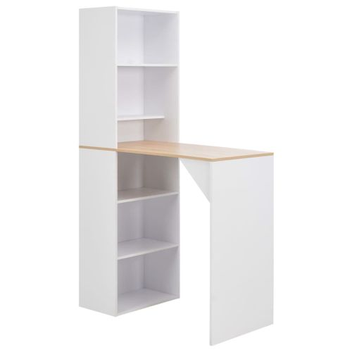 Table De Bar Avec Armoire Blanc 115 X 59 X 200 Cm