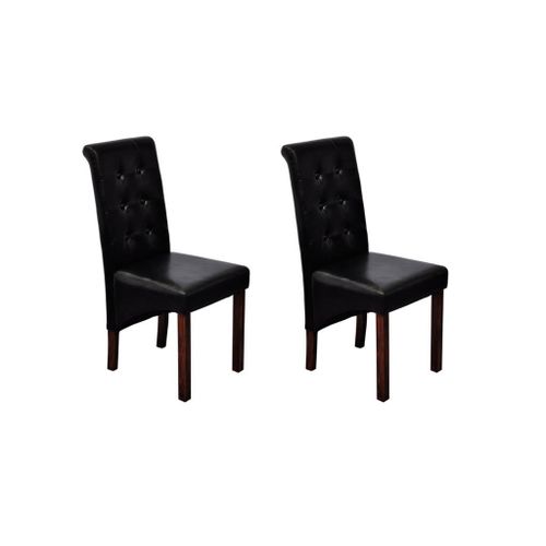 Chaises De Salle À Manger 2 Pcs Noir Similicuir