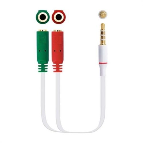 CABLE ADAP. AUDIO JACK3.5 4PIN-2XJACK3.5 3PIN 20CM