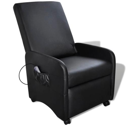 Vidaxl Fauteuil De Massage Noir Similicuir