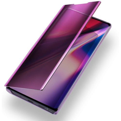 Housse Etui À Rabat Coque Chromé Pour Galaxy Note 10 Violet