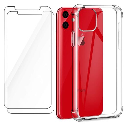 Coque IPhone 11 / 11 Pro / 11 Pro Max + 2 Protections écran - Silicone Transparent, Aimanté - Neuf