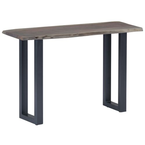 Table Console Gris 115 X 35 X 76 Cm Bois D'acacia Massif Et Fer