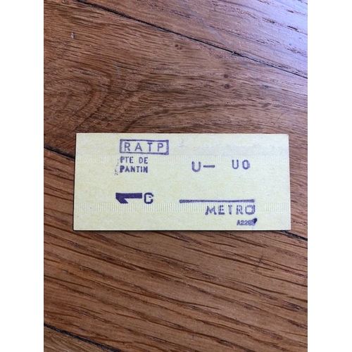 Ticket De Métro Ancien 1ère Classe Neuf