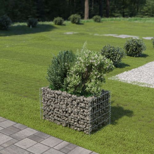 Vidaxl Lit Surélevé À Gabion Acier Galvanisé 90x50x50 Cm