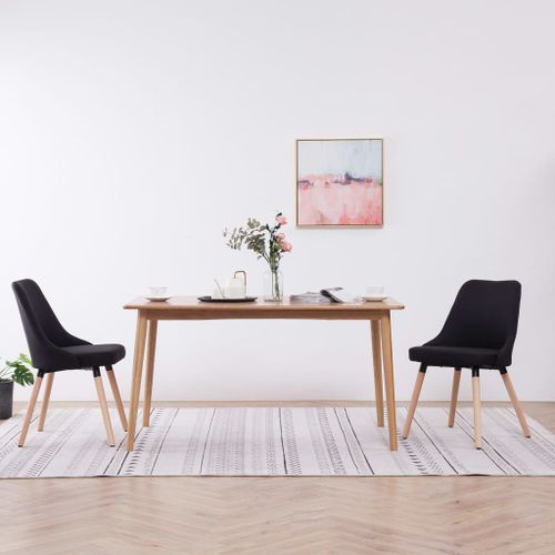 Chaises De Salle À Manger 2 Pcs Noir Tissu