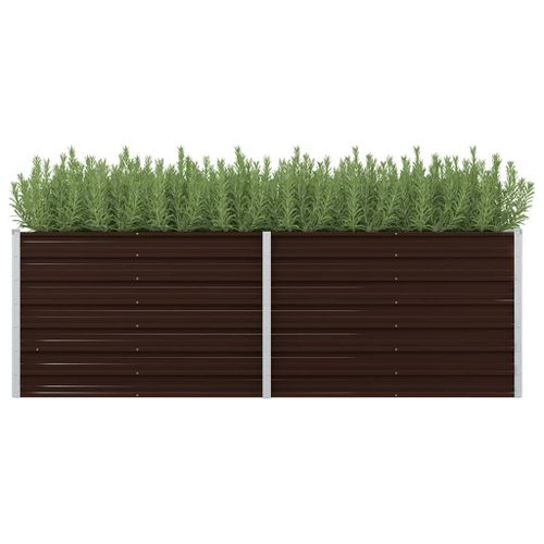 Vidaxl Lit Surélevé De Jardin Marron 240x80x77 Cm Acier Galvanisé