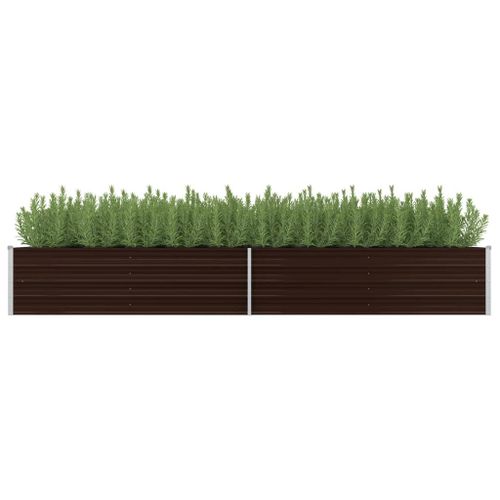 Vidaxl Lit Surélevé De Jardin Marron 320x80x45 Cm Acier Galvanisé