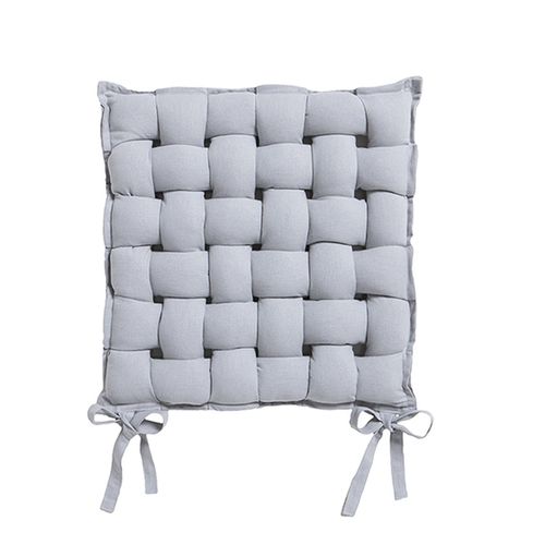 Galette De Chaise Tressée - 40 X 40 Cm - Gris Clair