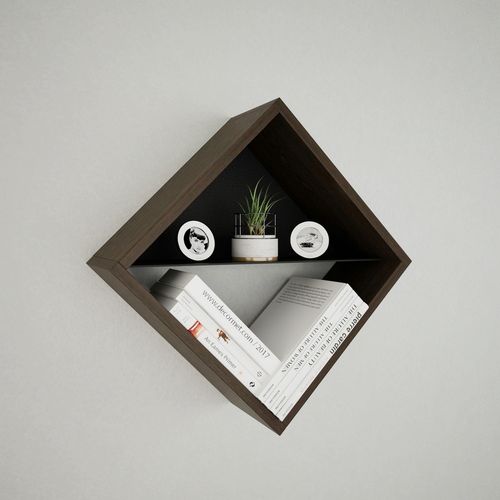 Etagère Murale Design Phuket - L. 56 X H. 56 Cm - Marron