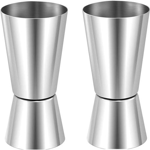 Lot de 2 verres doseurs à cocktail - Petit verre doseur - Verre doseur CL - Double Spirit Measure Cup pour bar, fête, vin, cocktail,