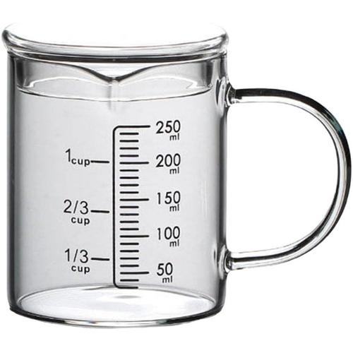 250 Ml. 250 Ml. Verre Doseur Avec Couvercle Avec Poignée Multifonction Pour Cuisine 250 Ml