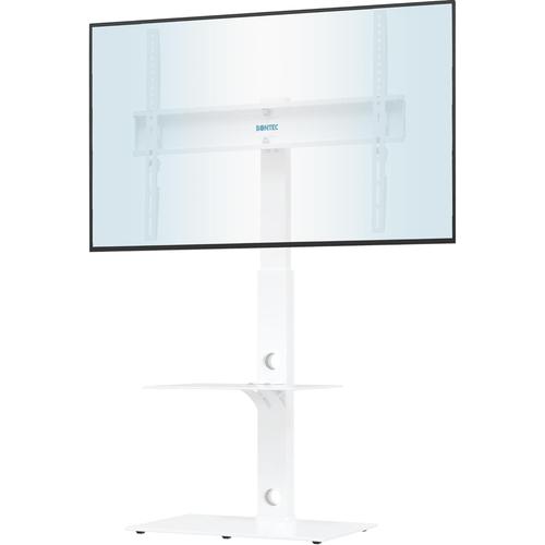 blanc blanc Support TV universel au sol pour écrans plats incurvés LED OLED LCD Plasma de 30 à 70, hauteur réglable en hauteur avec