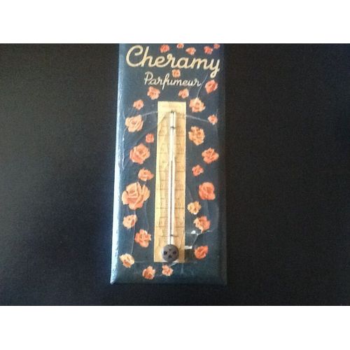 Thermomètre Publicitaire Ancien - Chéramy Parfumeur - Plaque Rhodoid, Semis De Roses
