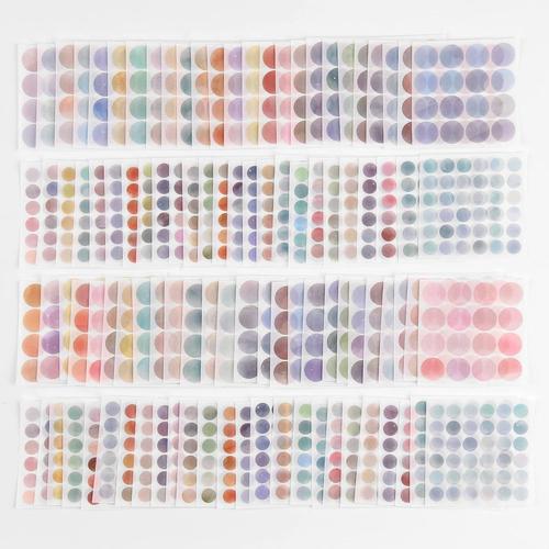 Aquarelle Aquarelle Pastille Autocollants Colorés, 8 Mm/15 Mm Étiquettes Rondes Auto-Adhésives Pour Scrapbooking Calendriers Agendas Et