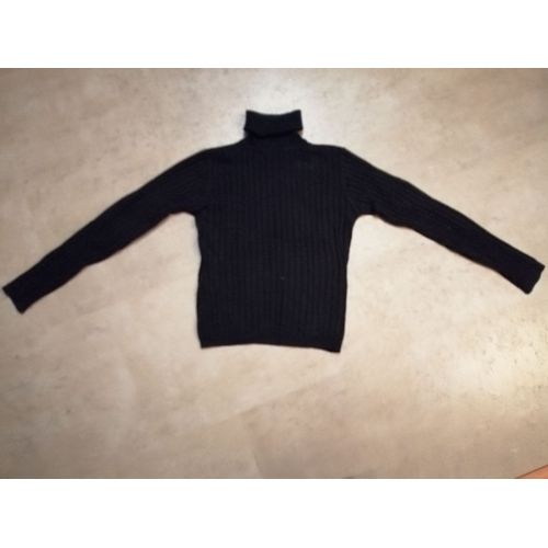 Pull Noir Fin Col Roulé Taille M Zara