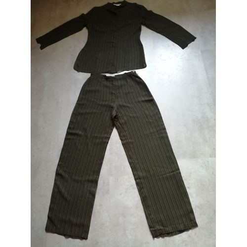 Ensemble Vêtement Pantalon Et Chemisier Kaki Taille 38 Zara