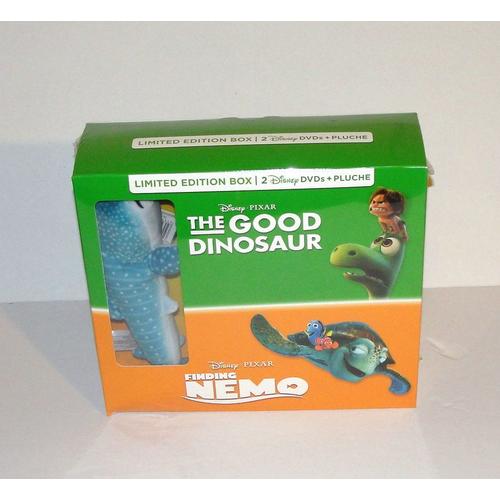 Coffret Peluche Nemo Le Requin + 2 Dvd Disney Le Voyage D'arlo Et Nemo En Anglais