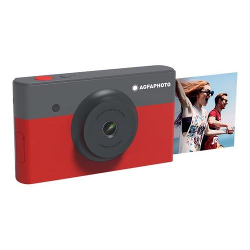 AgfaPhoto Realipix Mini S - Appareil photo numérique - compact avec imprimante photo instantanée - 10.0 MP - Bluetooth - rouge