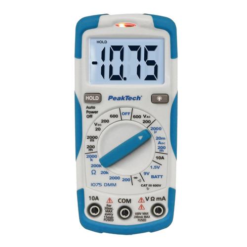 Rétro-éclairage Rétro-éclairage 1075 - Multimètre Numérique RMS NCV CAT III avec écran LCD éclairé, Testeur de Batterie, Multimètre