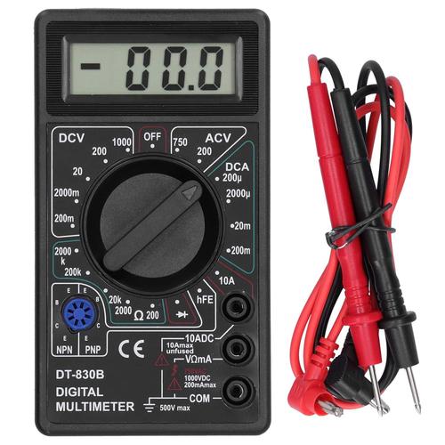 Rouge, noir Rouge, noir Multimètre Numérique, DT830B Multimètre Portable LCD Numérique Voltmètre Ampèremètre Pour électricien
