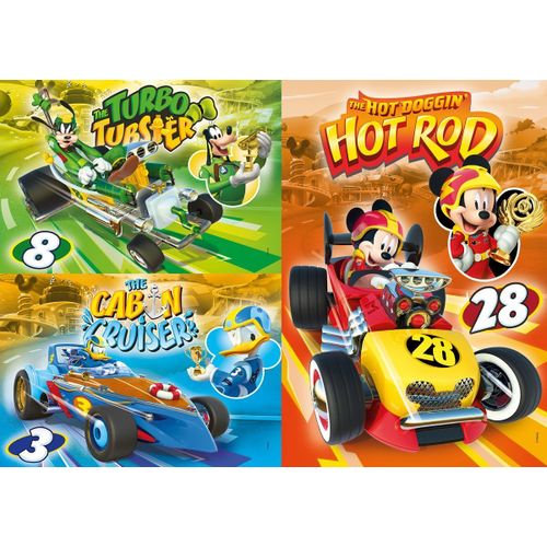 Puzzle Enfant Supercolor 3x48 Pièces - Mickey And The Roadster Racers