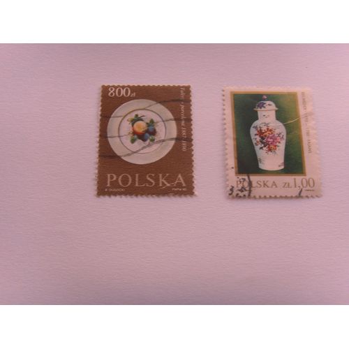 Timbres Polonais Représentant Des Porcelaines