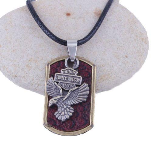 Pendentif Aigle Hd Et Sa Plaque Militaire + Collier - Couleur Bronze -Chopper - Motard - Biker