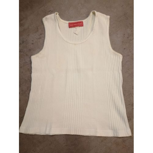 Débardeur Blanc En Jersey Cotelé Taille 3 Alain Manoukian