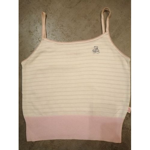 Débardeur Blanc Et Rose Taille Unique Lulu Castagnette 
