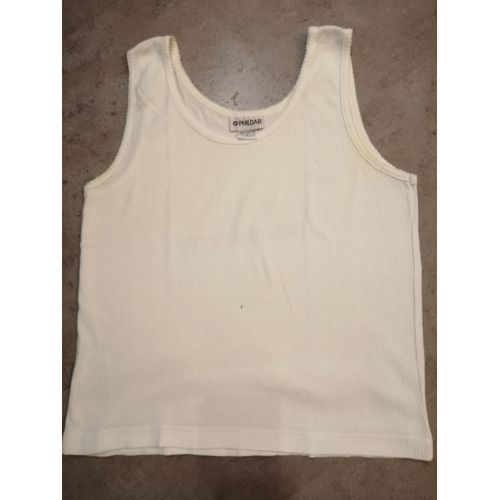 Débardeur Blanc Jersey Cotelé Taille S Phildar