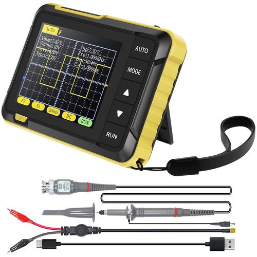 DSO152 Mini Oscilloscope numérique portable 2,8 200 Khz 2,5 MS/s USB avec cable de données de type C et sonde Oscilloscope