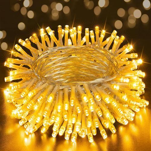 Guirlande Lumineuse Extérieure Batterie, 8m 100 Led Guirlande Lumineuse Sapin De Noël, Lumières De Noël Étanches À