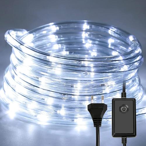 Blanc Guirlande Lumineuse Led Extérieure, 20 M, 480 Led, Avec Minuteur, 8 Modes Lumineux, Étanche, Ip20, Alimentée Par Courant Pour