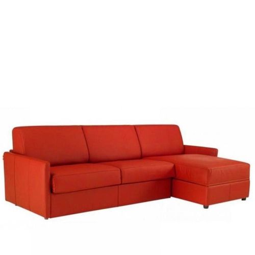 Canapé D'angle Sun Convertible Ouverture Express 140cm Polyuréthane Rouge