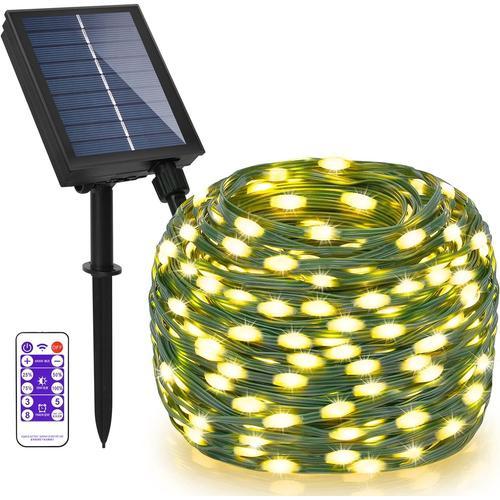 Câble Vert Guirlande Lumineuse Solaire Exterieur 22m 200led Guirlande Lumineuse Sapin 8 Modes Guirlande Guinguette Exterieure